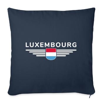 Design de t-shirt luxembourgeois pour les fans - Housse de coussin décorative 45 x 45 cm - bleu marine - Devant