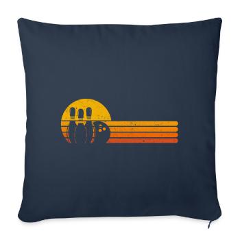 Bowling rétro quilles quilles cadeau - Housse de coussin décorative 45 x 45 cm - bleu marine - Devant