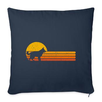German shepherd retro dog owner gift - Sofa pillowcase 17,3'' x 17,3'' (45 x 45 cm) - navy - Front