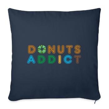 Donuts süchtig grüne Schokolade - Sofakissenbezug 45 x 45 cm - Navy - Vorne