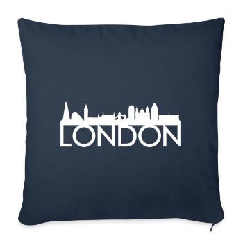 Idée de cadeau pour la ligne d'horizon de la capitale Londres - Housse de coussin décorative 45 x 45 cm - bleu marine - Devant