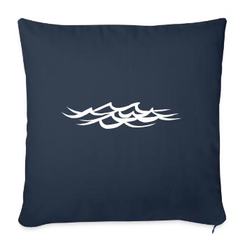 vague surf surf mer mer vagues cadeau - Housse de coussin décorative 45 x 45 cm - bleu marine - Devant