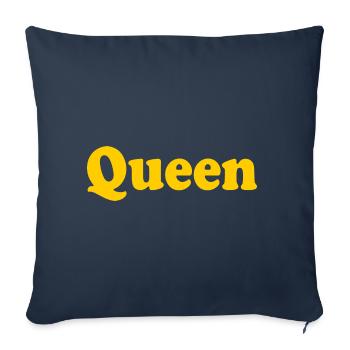 QUEEN - Housse de coussin décorative 45 x 45 cm - bleu marine - Devant