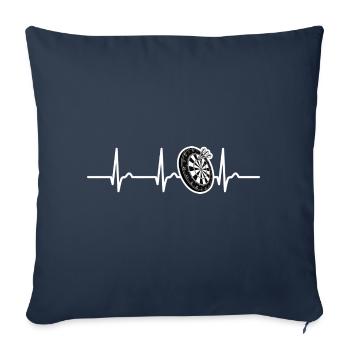ECG curve - heart curve - pulse - dart - dartboard - Sofa pillowcase 17,3'' x 17,3'' (45 x 45 cm) - navy - Front