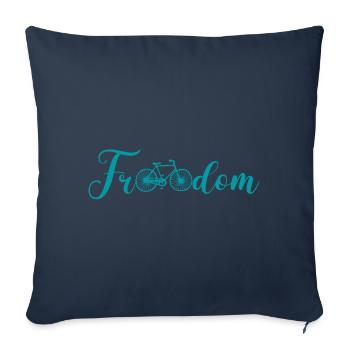 Mit dem Fahrrad in die Freiheit - Sofakissenbezug 45 x 45 cm - Navy - Vorne
