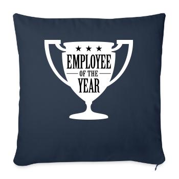 Employé de l'année! - Housse de coussin décorative 45 x 45 cm - bleu marine - Devant