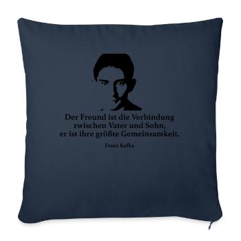 Kafka: The friend is the connection between Vat - Sofa pillowcase 17,3'' x 17,3'' (45 x 45 cm) - navy - Front