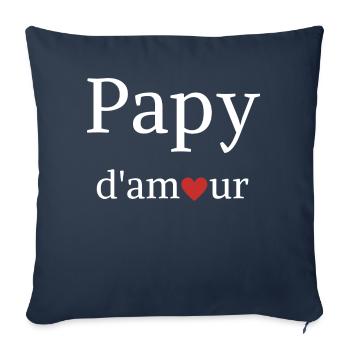 Papy d amour - Housse de coussin décorative 45 x 45 cm - bleu marine - Devant