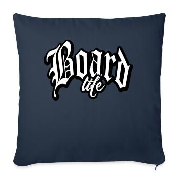 snowboard skateboard boot board life casquette de surf - Housse de coussin décorative 45 x 45 cm - bleu marine - Devant
