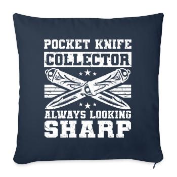 Collecteur de couteaux | Couteaux Amoureux Messer Cadeaux - Housse de coussin décorative 45 x 45 cm - bleu marine - Devant