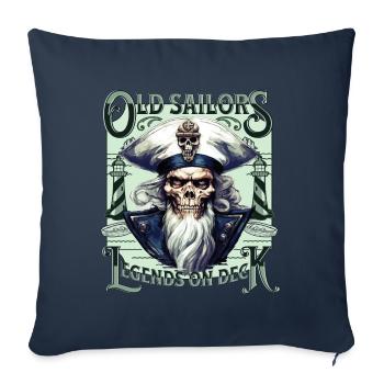 Crâne de marin Crâne Capitaine Ahoy Navire - Housse de coussin décorative 45 x 45 cm - bleu marine - Devant