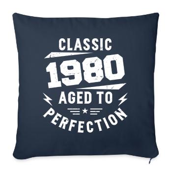 1980 Classic 1980 Vintage 1980's Birthday Gift - Sofa pillowcase 17,3'' x 17,3'' (45 x 45 cm) - navy - Front