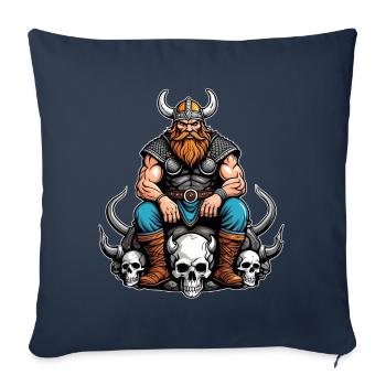 Vikings with Skulls - Sofa pillowcase 17,3'' x 17,3'' (45 x 45 cm) - navy - Front