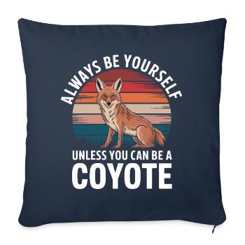 Kojote Tier Lustig - Sofakissenbezug 45 x 45 cm - Navy - Vorne