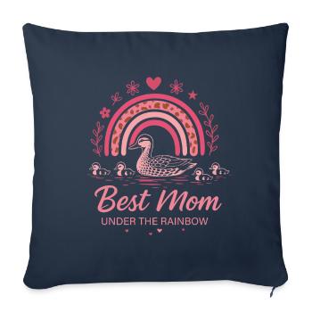 Meilleure maman sous le motif du canard arc-en-ciel - Housse de coussin décorative 45 x 45 cm - bleu marine - Devant