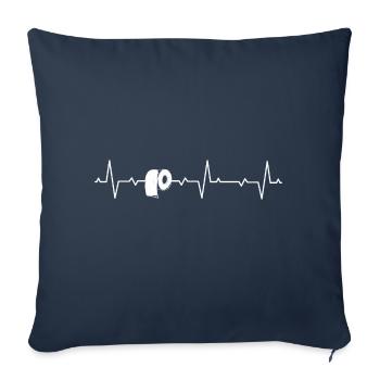 Heartbeat Papier toilette cadeau Toilette - Housse de coussin décorative 45 x 45 cm - bleu marine - Devant