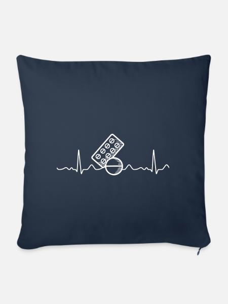 Pharmacist Heartbeat - Sofakissenbezug 45 x 45 cm - Navy