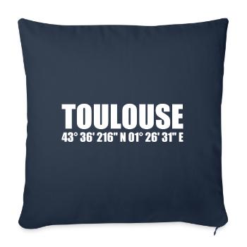 Coordonnées de Toulouse - Housse de coussin décorative 45 x 45 cm - bleu marine - Devant