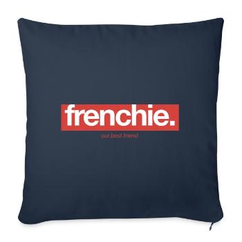 Frenchie Banner - Französische Bulldogge - Sofakissenbezug 45 x 45 cm - Navy - Vorne