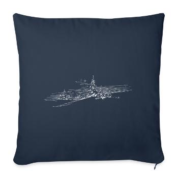 paysage d'hiver - Housse de coussin décorative 45 x 45 cm - bleu marine - Devant