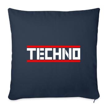 Techno - Housse de coussin décorative 45 x 45 cm - bleu marine - Devant