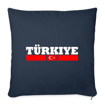 Drapeau turc - Housse de coussin décorative 45 x 45 cm - bleu marine - Devant
