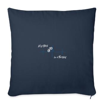 Fatbike vélo vtt vélo vtt cycliste - Housse de coussin décorative 45 x 45 cm - bleu marine - Devant
