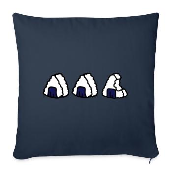 Trois Onigiri Nigiri Sushi Idée cadeau Kawaii asia - Housse de coussin décorative 45 x 45 cm - bleu marine - Devant