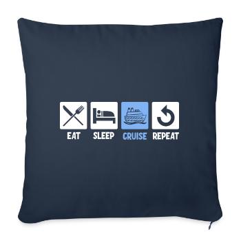 Croisière familiale - Housse de coussin décorative 45 x 45 cm - bleu marine - Devant