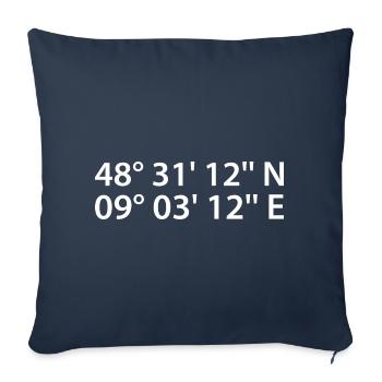 Tübingen Coordinates - Sofa pillowcase 17,3'' x 17,3'' (45 x 45 cm) - navy - Front