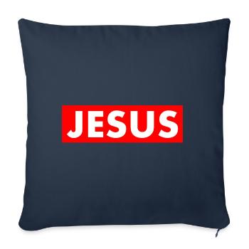 Jesus - Housse de coussin décorative 45 x 45 cm - bleu marine - Devant