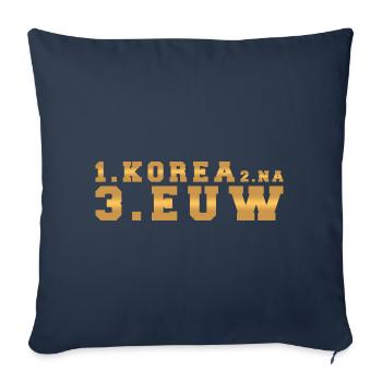 1. CORÉE 2. EUW 3. NA - Housse de coussin décorative 45 x 45 cm - bleu marine - Devant