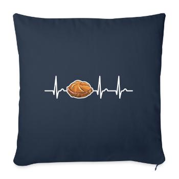 Leberkas Semmel ECG - Leberkäse Fleischkäse - Sofa pillowcase 17,3'' x 17,3'' (45 x 45 cm) - navy - Front