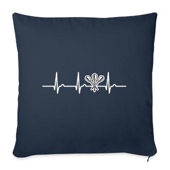 ECG curve - heart curve - pulse - darts - darts - Sofa pillowcase 17,3'' x 17,3'' (45 x 45 cm) - navy - Front