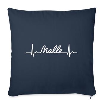 Herzkurve - Puls Malle - Travel - Mallorca - Sofa pillowcase 17,3'' x 17,3'' (45 x 45 cm) - navy - Front