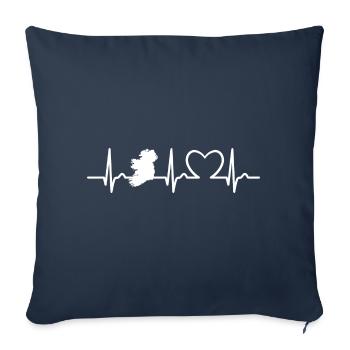Heart Curve - Pulse Ireland - Voyage - Nation - Housse de coussin décorative 45 x 45 cm - bleu marine - Devant