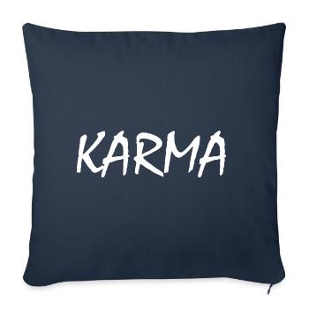 Karma - Housse de coussin décorative 45 x 45 cm - bleu marine - Devant