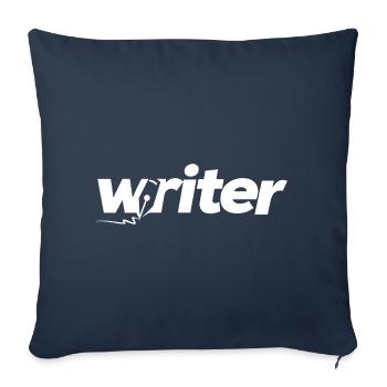 Écrivain - Housse de coussin décorative 45 x 45 cm - bleu marine - Devant