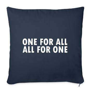 one for all all for one - Housse de coussin décorative 45 x 45 cm - bleu marine - Devant