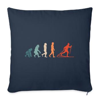 EVOLUTION cross-country skiing skier retro vintage - Sofa pillowcase 17,3'' x 17,3'' (45 x 45 cm) - navy - Front