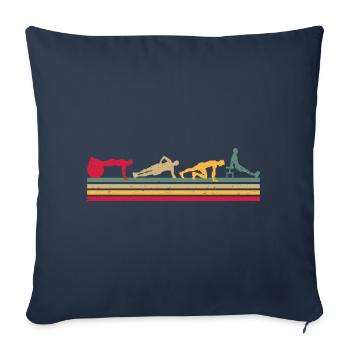 Fitness Vintage Design Plank Muscle Sport Gym - Housse de coussin décorative 45 x 45 cm - bleu marine - Devant