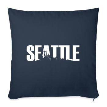 SEATTLE, Washington, USA, Skyline - Sofa pillowcase 17,3'' x 17,3'' (45 x 45 cm) - navy - Front