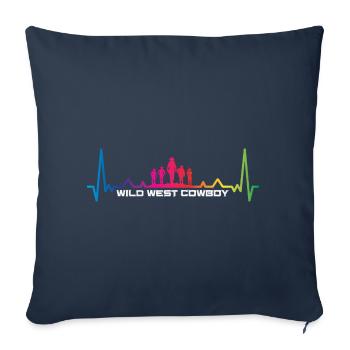 cowboy heartbeat- Cowboy Western Texas - Sofa pillowcase 17,3'' x 17,3'' (45 x 45 cm) - navy - Front
