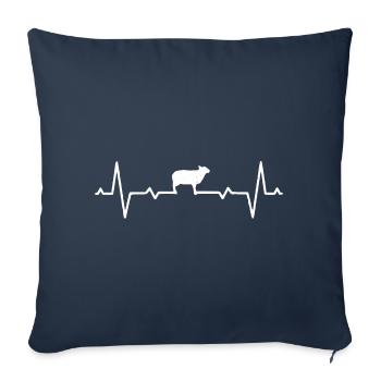 Sheep - Heartbeat - Farmer - Sheep Breeder - Sofa pillowcase 17,3'' x 17,3'' (45 x 45 cm) - navy - Front