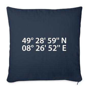 Coordonnées de Ludwigshafen am Rhein - Housse de coussin décorative 45 x 45 cm - bleu marine - Devant