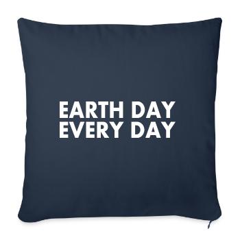 Earth day every day - Sofa pillowcase 17,3'' x 17,3'' (45 x 45 cm) - navy - Front