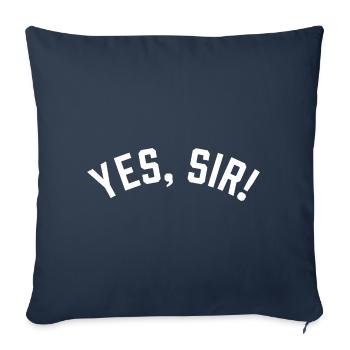 "Yes, sir!" college style white - Sofa pillowcase 17,3'' x 17,3'' (45 x 45 cm) - navy - Front