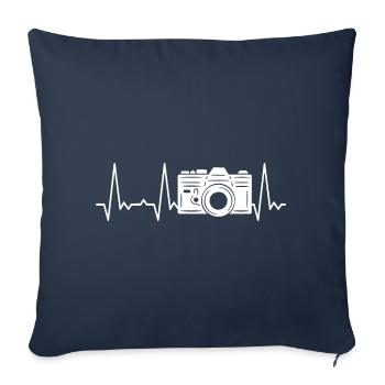 Heartbeat Camera - Sofa pillowcase 17,3'' x 17,3'' (45 x 45 cm) - navy - Front