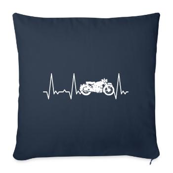 Heartbeat Motorcycle - Sofa pillowcase 17,3'' x 17,3'' (45 x 45 cm) - navy - Front