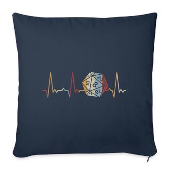 Heartbeat 20 sided cube - Sofa pillowcase 17,3'' x 17,3'' (45 x 45 cm) - navy - Front